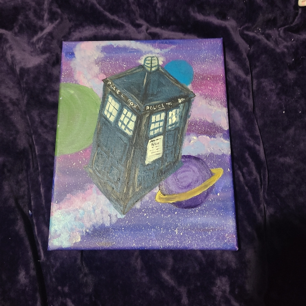 Hand Painted Tardis Doctor Who Painting